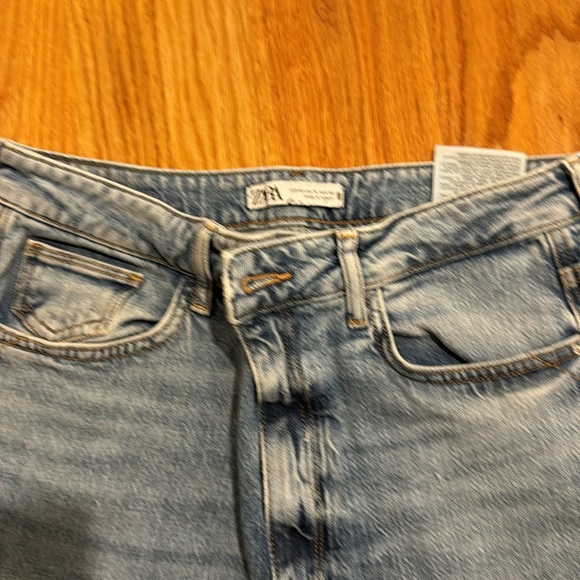 Zara distressed jean wide leg split at ankle - Picture 3 of 5